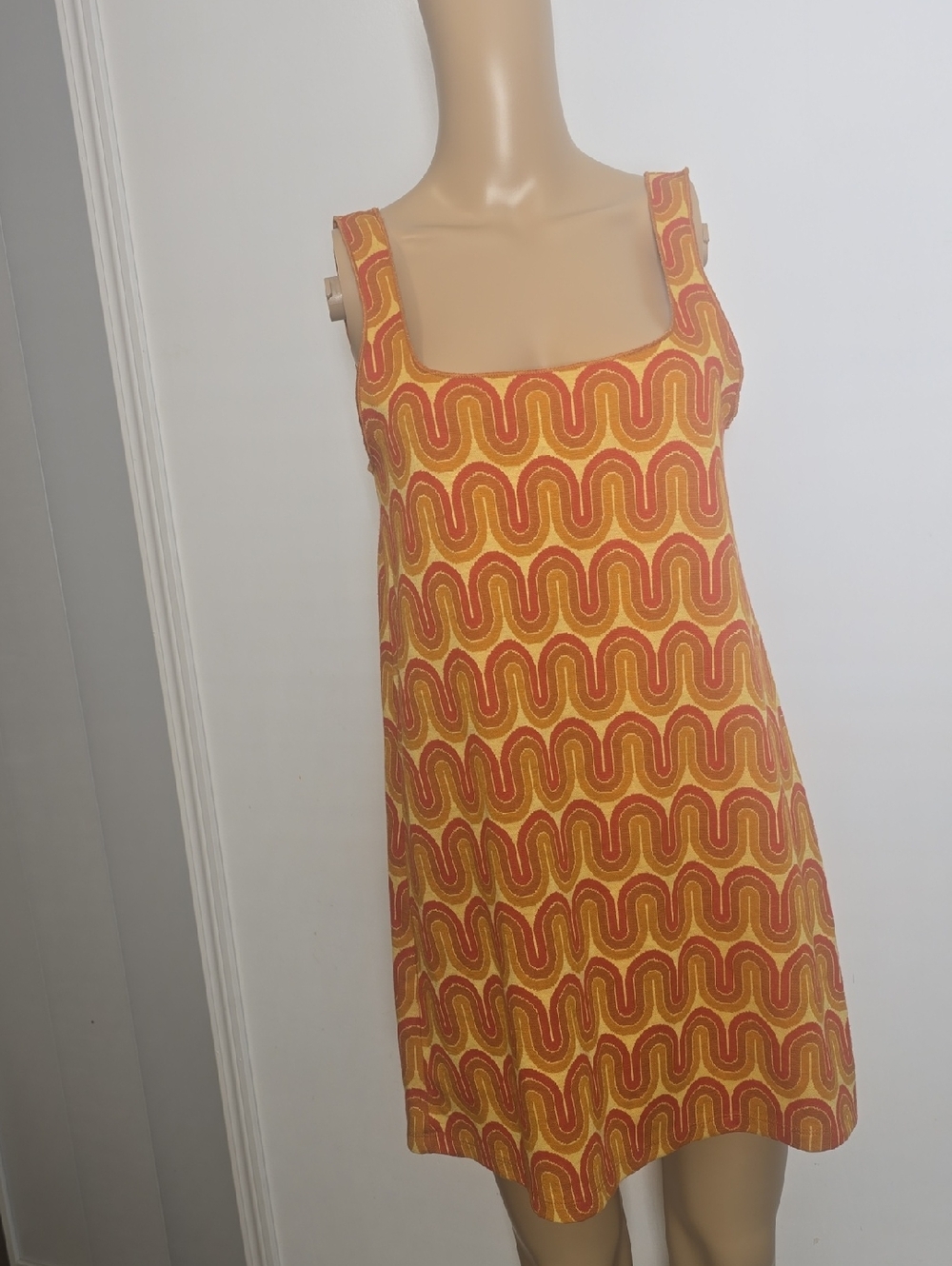 Zara Retro Orange Knit Dress - S